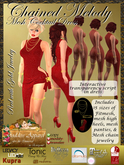 *GA* Chained Melody Cocktail Outfit Sparkle Red Gold
