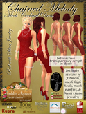 *GA* Chained Melody Cocktail Outfit Sparkle Red Silver