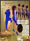 *GA* Chained Melody Cocktail Outfit Sparkle Royal Blue Gold