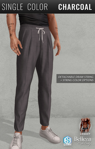 {COLD-ASH} HARTWOOD Linen Trousers (Charcoal)