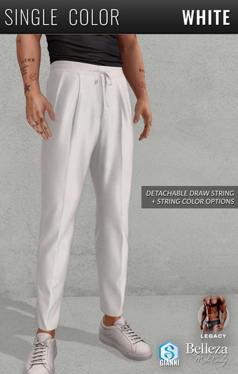 {COLD-ASH} HARTWOOD Linen Trousers (White)