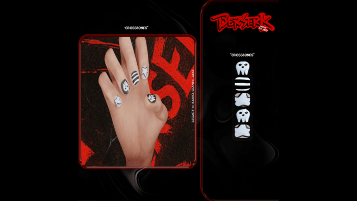 BERSERK Crossbones nails