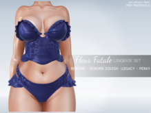 iS Fleur Fatale PBR Lingerie Set- NAVY BLUE