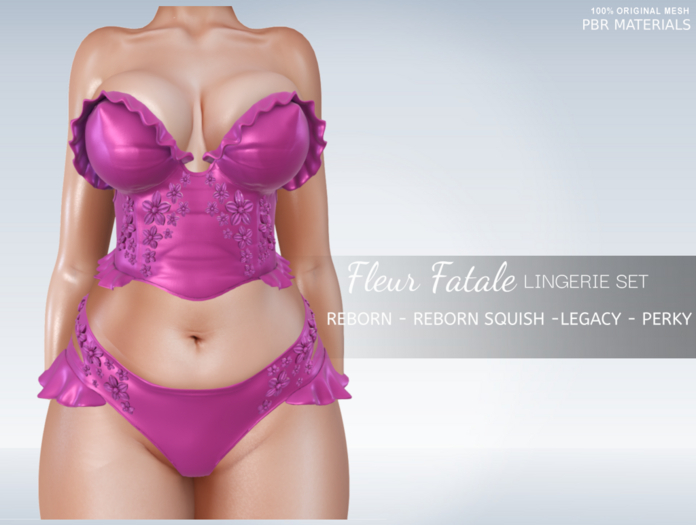 iS Fleur Fatale PBR Lingerie Set - ROSE PINK