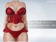 iS Fleur Fatale PBR Lingerie Set - RED