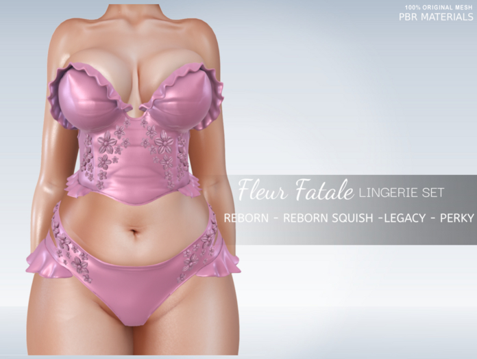 iS Fleur Fatale PBR Lingerie Set - BLUSH