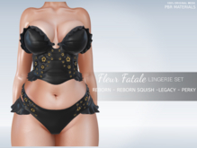 iS Fleur Fatale PBR Lingerie Set - BLACK