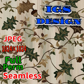 Full Perm Seamless Texture - Jacquard Fabric With Embroidered Leaves And Acorns