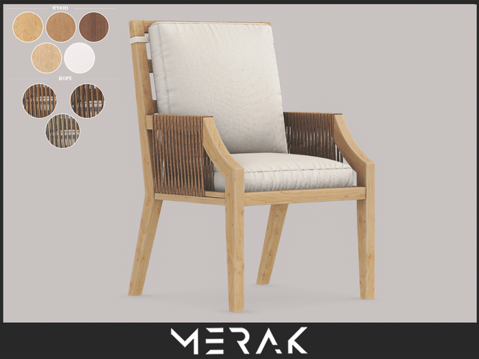 [Merak] - Harborline Chair - White Sand