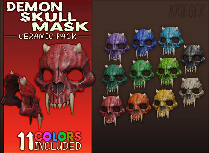 [Krieger] Demon Skull Mask - Ceramic Pack