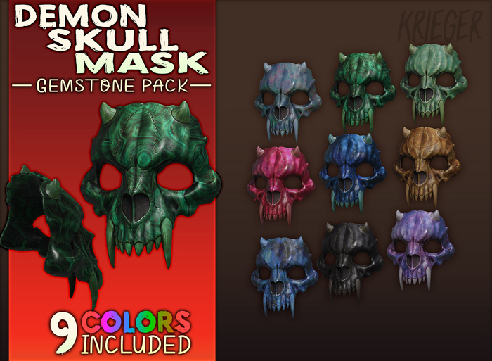 [Krieger] Demon Skull Mask - Gemstone Pack