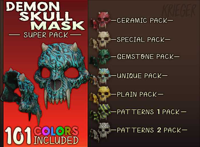 [Krieger] Demon Skull Mask - Super Pack