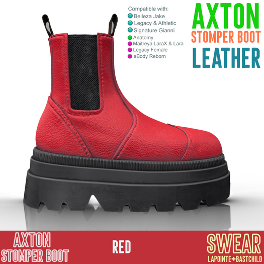 Boots - Axton - Leather RED