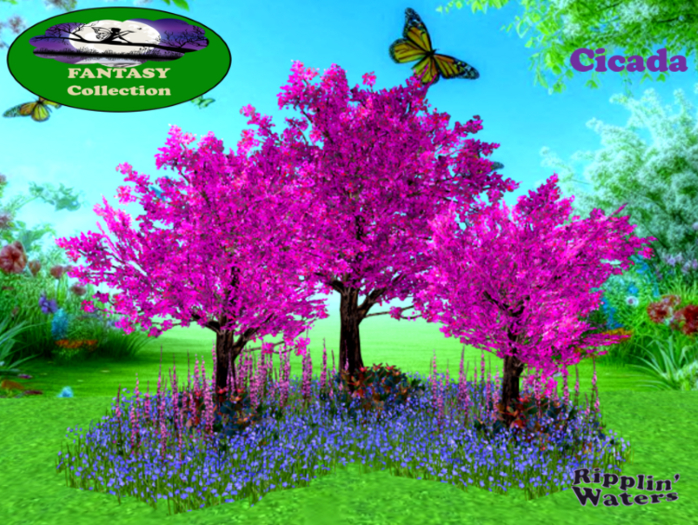 RW - Magical spring summer tree patch pink *Cicada* c/m