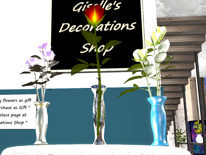 Red Rose in Clear Glass Vase w PBR reflections + resizer