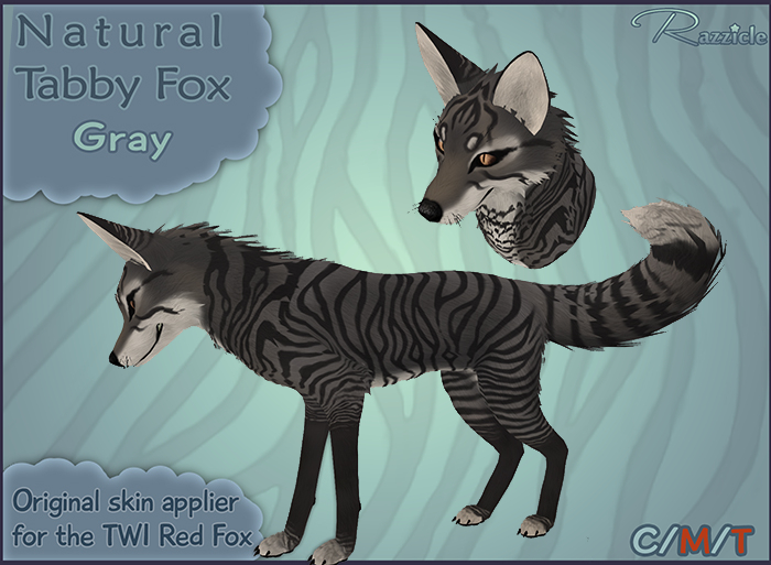 Razzicle Natural Tabby Fox: Gray