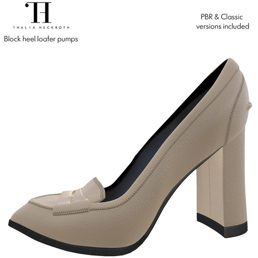 Thalia Heckroth - Block Heel Loafer Pumps BEIGE