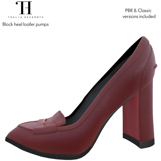 Thalia Heckroth - Block Heel Loafer Pumps ROUGE