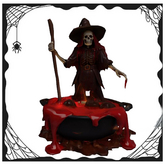 Witch Skeleton in Blood Cauldron