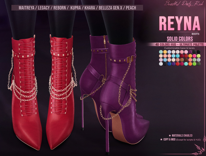 *B.D.R.* Reyna -Boots- (Solid Colors)