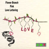 Flower Branch - Pink with Love Lettering