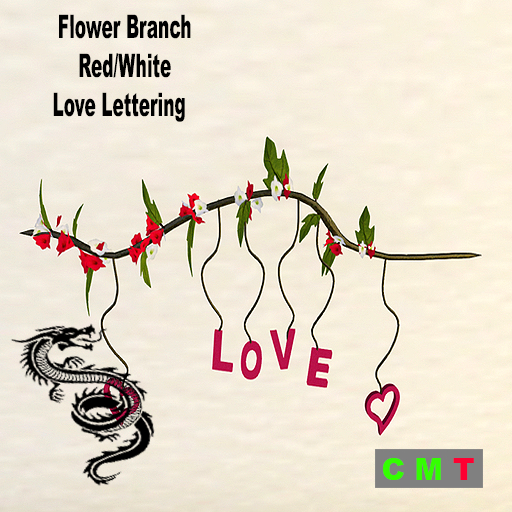 Flower Branch - Red/White - Love Lettering