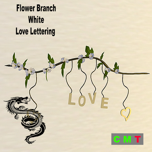 Flower Branch - White with Love Lettering