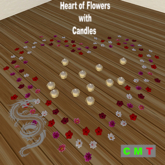 Heart made of Flowers with Candles