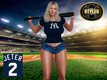 New York Yankees JETER Ladies Tee (Navy)