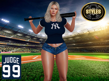 New York Yankees JUDGE Ladies Tee (Navy)