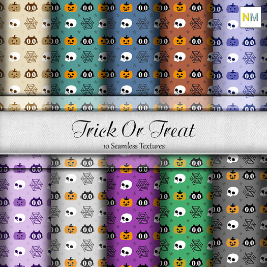 Halloween Trick Or Treat Seamless Textures