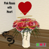 Pink Roses with Heart