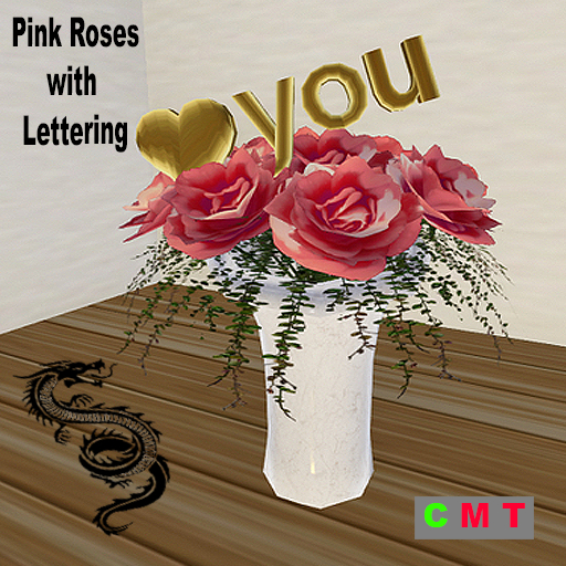 Pink Roses with Lettering 