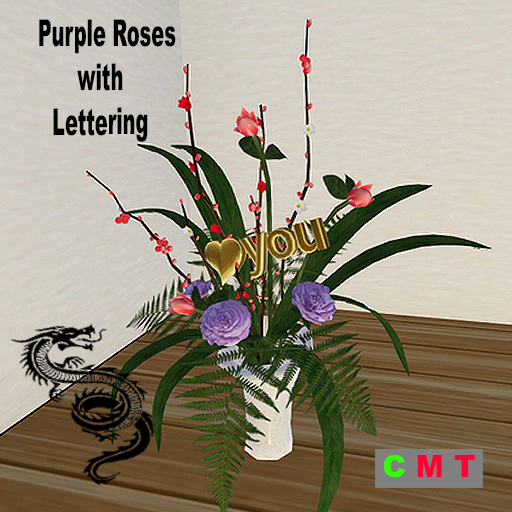 Purple Roses with Lettering