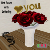  Red Roses with Lettering 