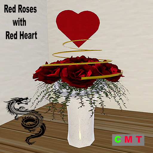 Red Roses with Red Heart