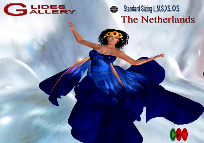 Netherlands II Blue/Orange Dress