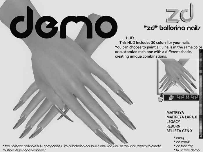 *ZD* Ballerina Nails DEMO