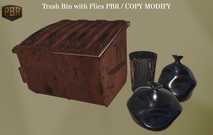 Trashbin Flyes Animated Flyes PBR