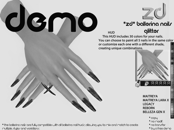 *ZD* Ballerina Nails & Glitter DEMO