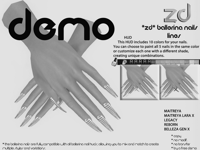 *ZD* Ballerina Nails Lines DEMO
