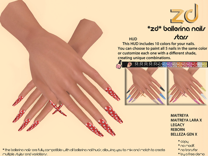 *ZD* Ballerina Nails Stars