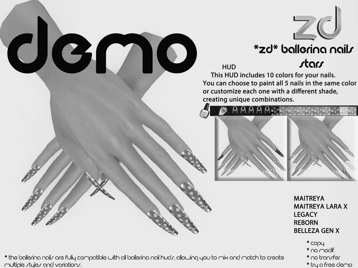 *ZD* Ballerina Nails Stars DEMO