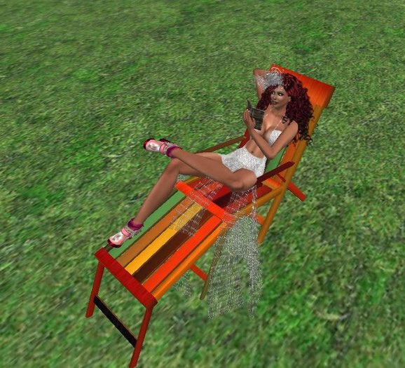 Beach Lounger 1 Prim with Animated Animation (bookreading)