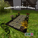 Flowerbed with Easter flowers