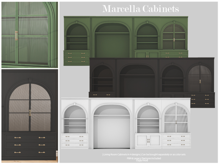 [Merak] - Marcella Cabinets - Black