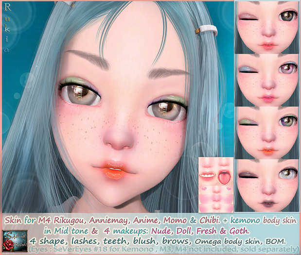 { SeVered GarDeN } RUKIA Skin – M4 Rikugou/AnnieMay/Anime/Momo/Chibi Head