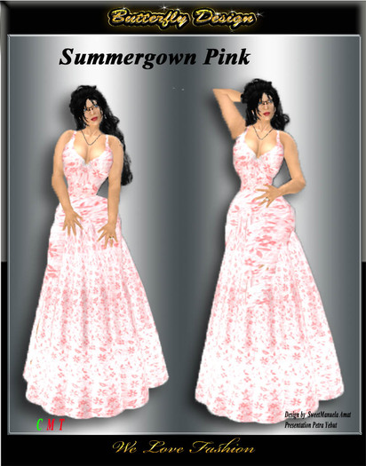 ::::**** Butterfly  summer gown pink