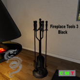 Fireplace Tools 3 - Black