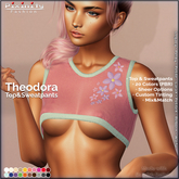 Pixinity - Theodora Crop Top – Casual Streetwear Top with Sheer + Floral - 20 Colors PBR - Sporty